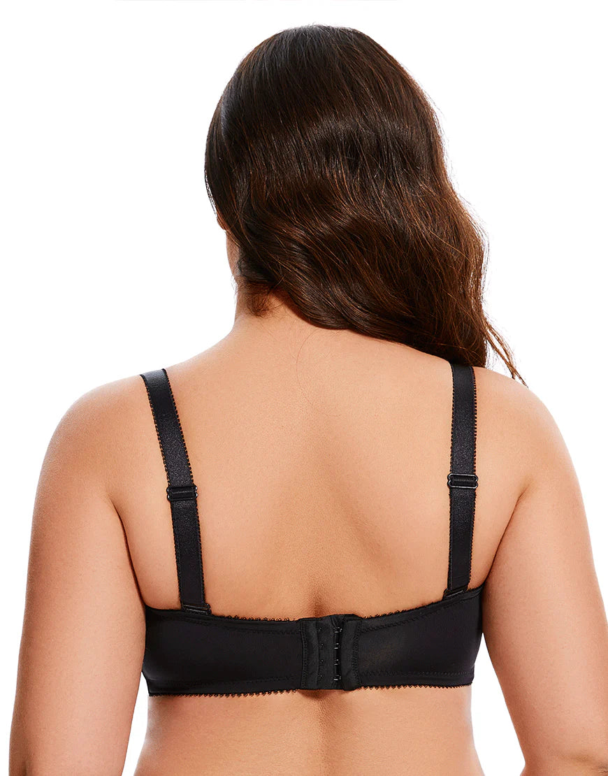 Ladify Curvy Lightly Padded strapless Wired Bra-BLACK
