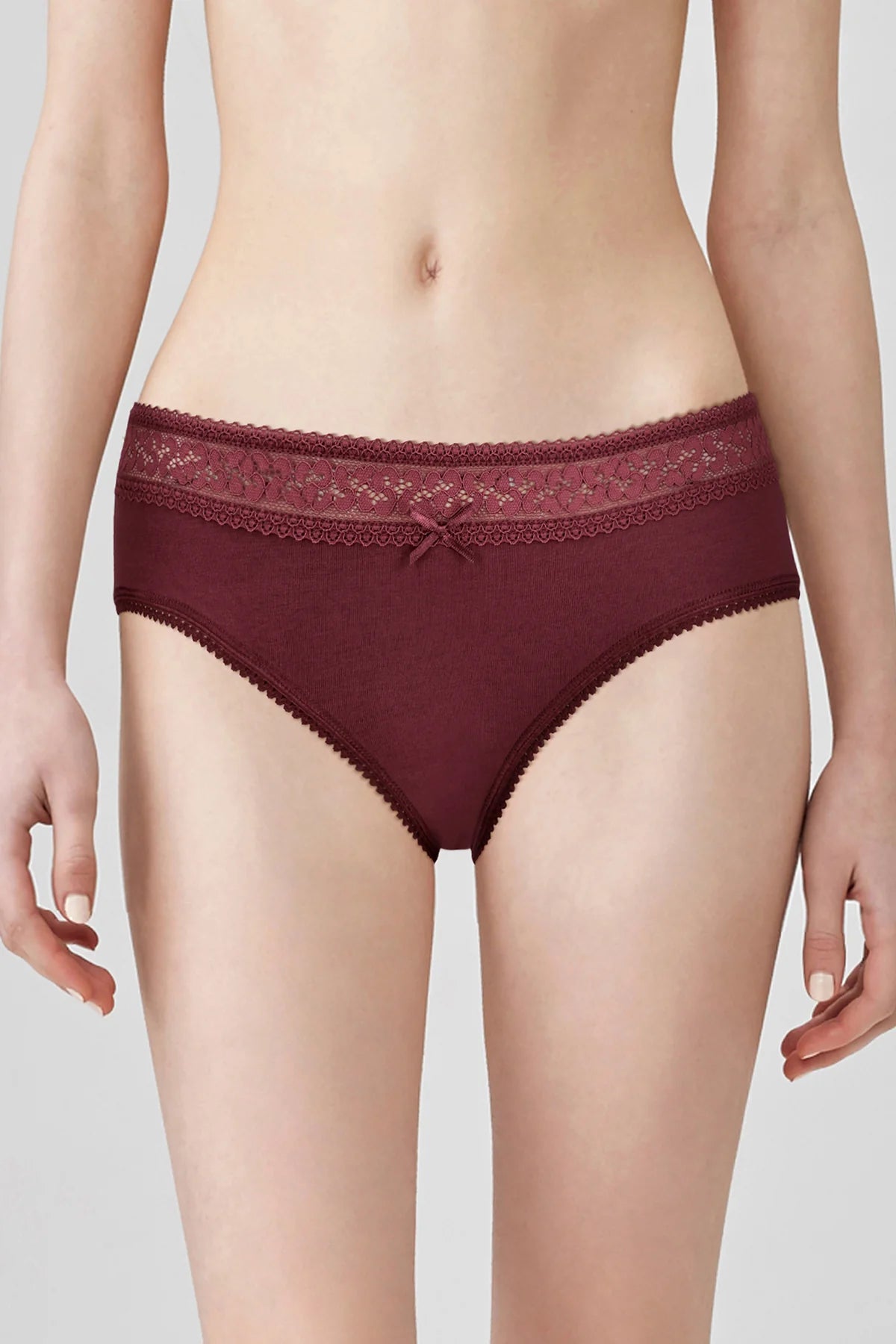 Ladify - Papillon Cotton Panty - Burgundy
