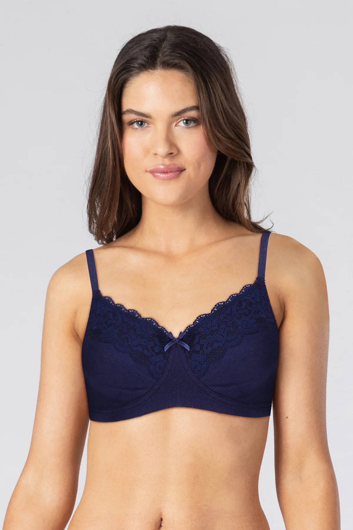 Ladify Caprina Non Wired And Non Padded Cotton Bra - Mid Blue
