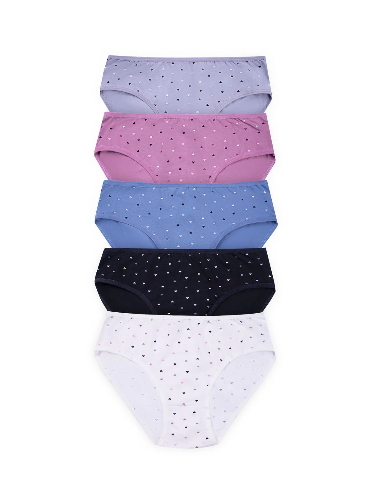 Ladify - Primula Mid Rise Cotton Panty - Pack Of 5