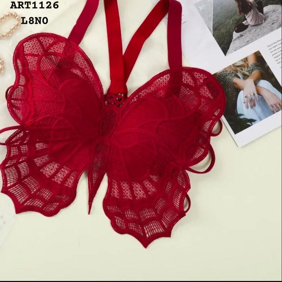 Fancy Butterfly Padded Bra – Free Size