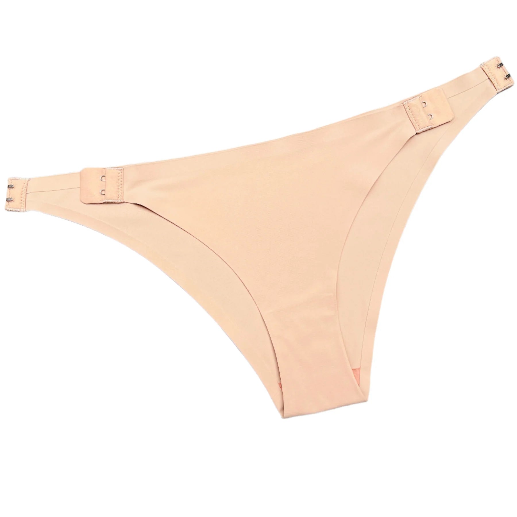 Low waist Laser Cut Panty with Side hooks -Beige
