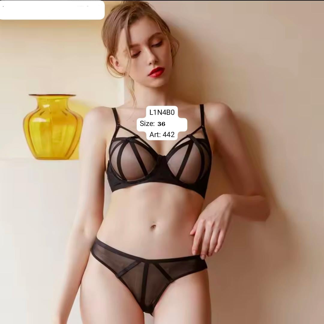 Strappy Sheer Lingerie Set