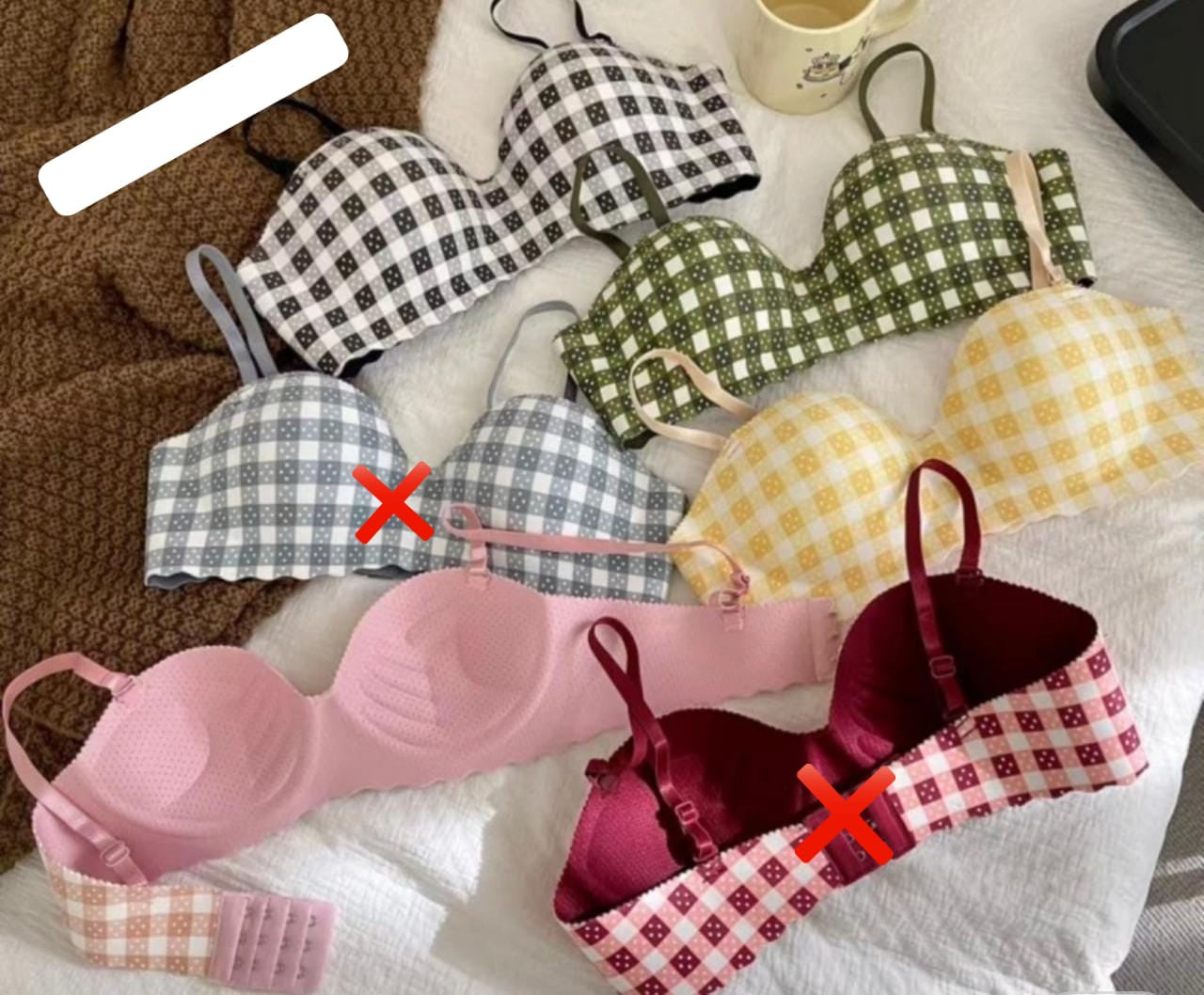 Yellow Check Padded Bra – Everyday Comfort