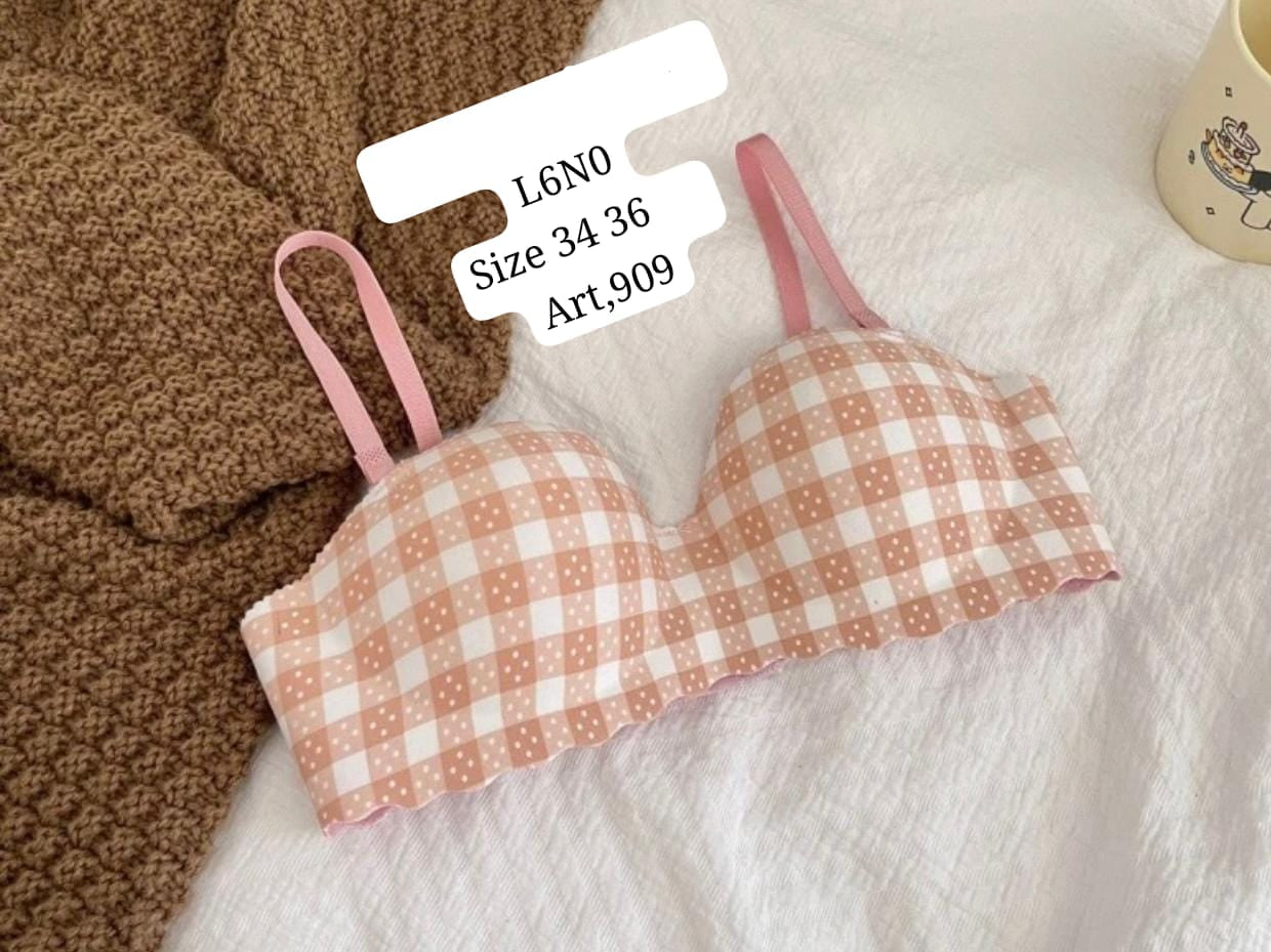 Yellow Check Padded Bra – Everyday Comfort