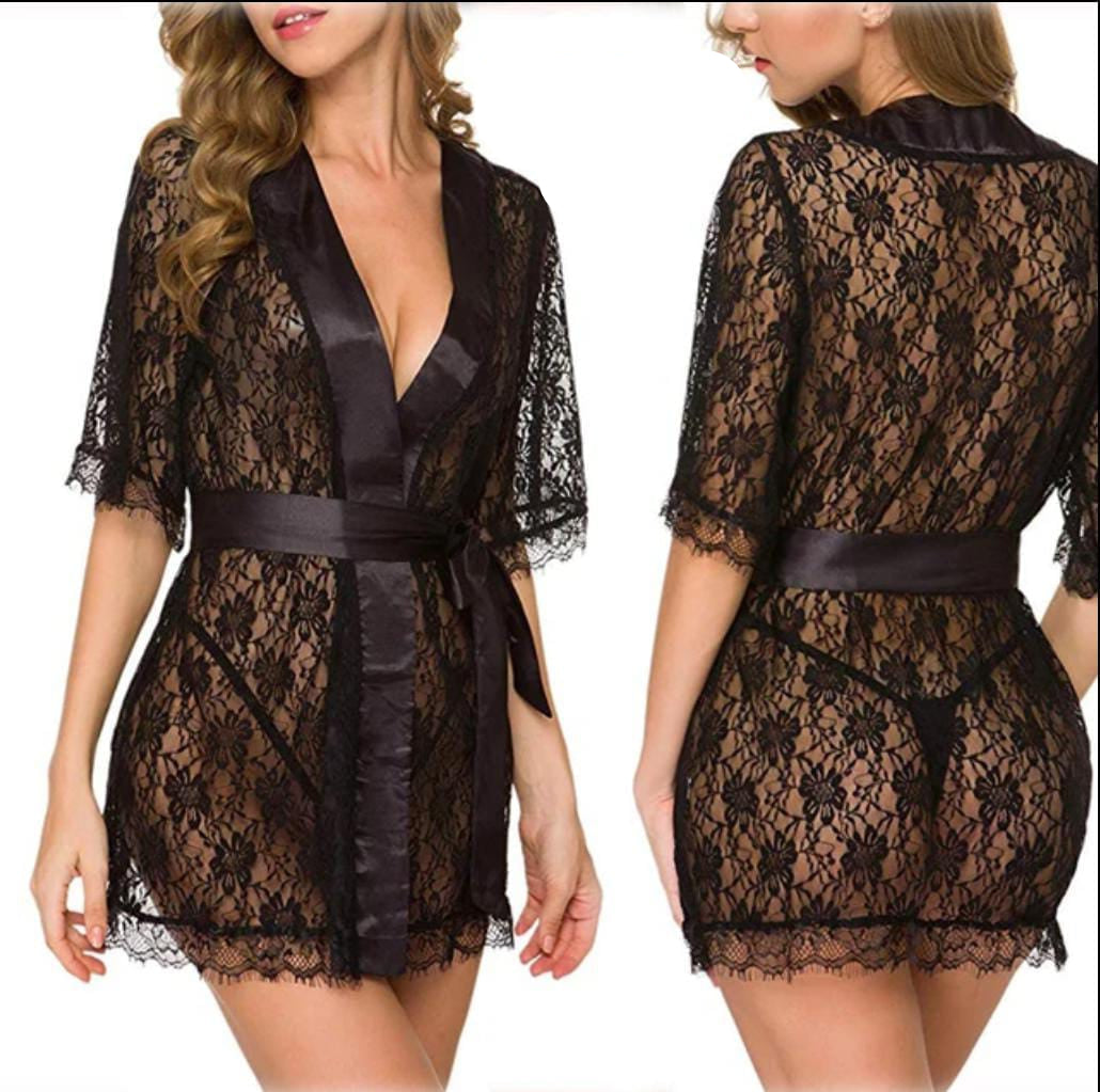 2 Piece Bridal Nighty Set – Gown &amp; Silk Panty Free Size