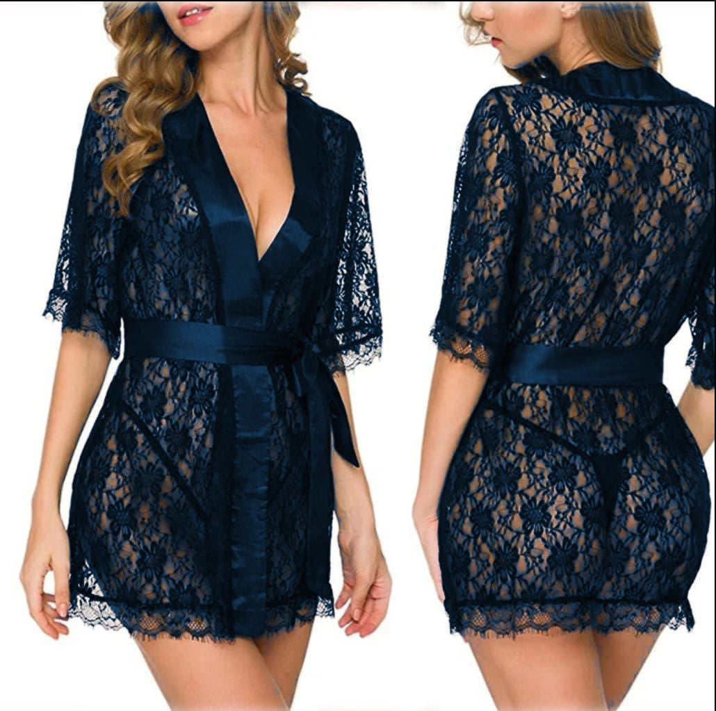 2 Piece Bridal Nighty Set – Gown &amp; Silk Panty Free Size