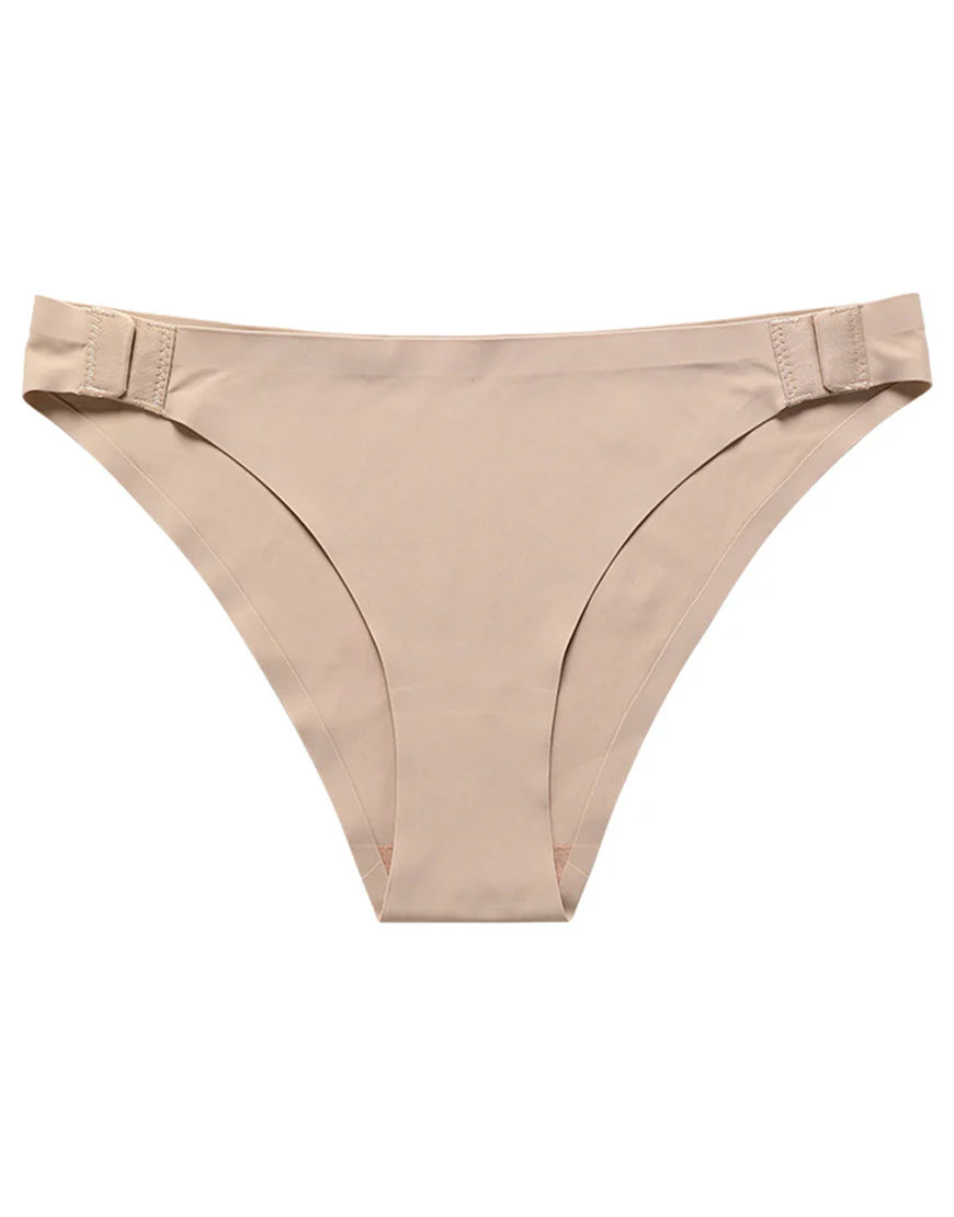 Low waist Laser Cut Panty with Side hooks -Beige